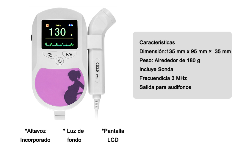 Bolsas para latido fetal Monito Doppler monitor fetal bebé monitor de  latidos cardíacos bolsa de embarazo fácil de usar H-03-YD : : Bebé