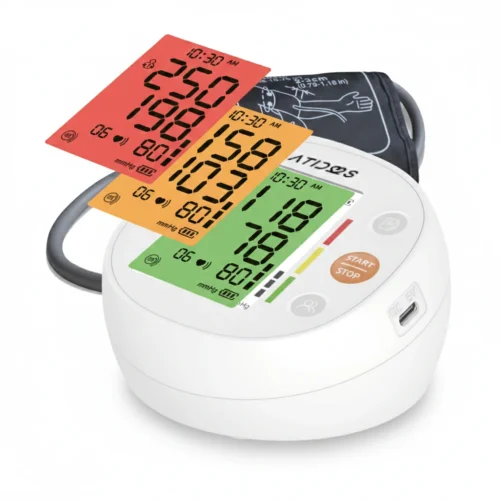 Tensiómetro Digital con Altavoz Latidos – Medidor Automático de Presión con Voz en Español y Pantalla Grande