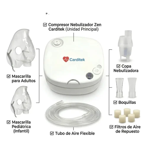 Nebulizador Compresor Carditek by GMD | Kit Completo para Adultos y Niños